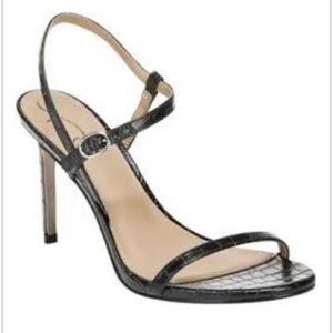 NIB Sam Edelman 3.5 inch Black Croco Strappy Heels.